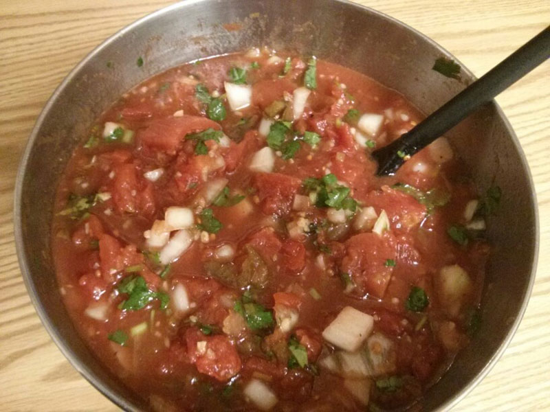 Tomato Salsa mixed in bowl
