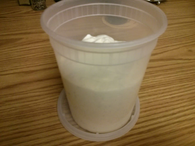 About 16oz of Blue Cheese Dressing in container