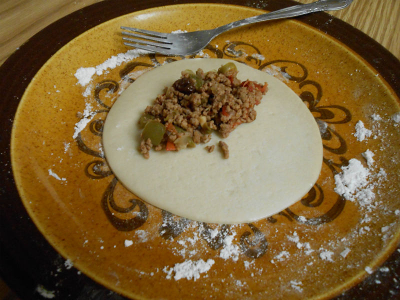 Empanada before being folded