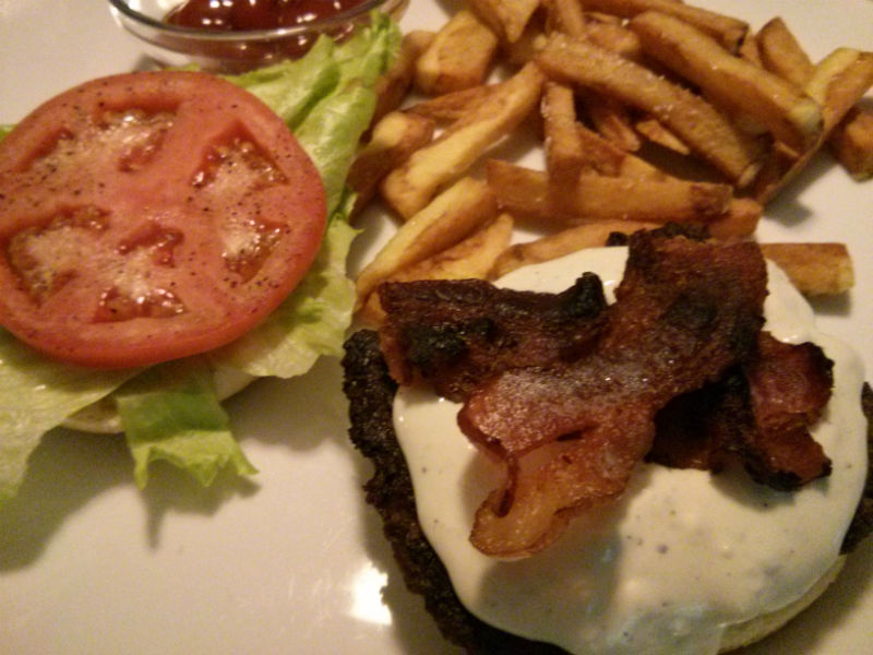 Bacon Blue Cheese Burger served