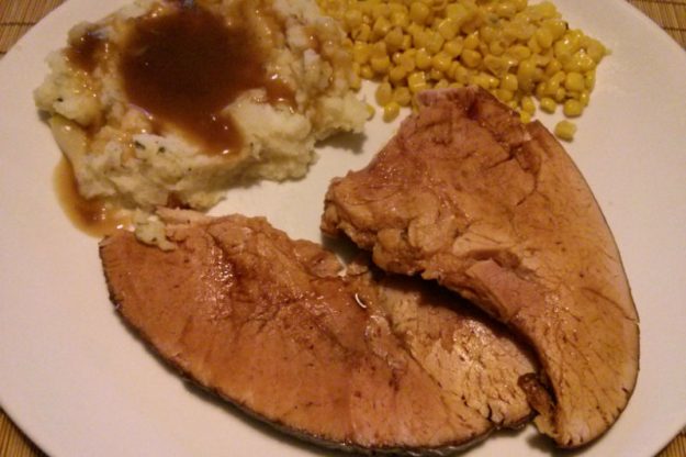 Flavor-Injected Baked Ham served Flavor-Injected Baked Ham served