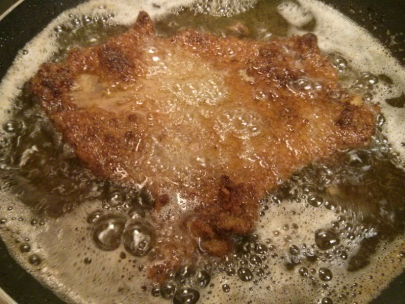 Fry steak to a golden brown on both sides