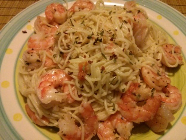Garlic Shrimp with Angel Hair