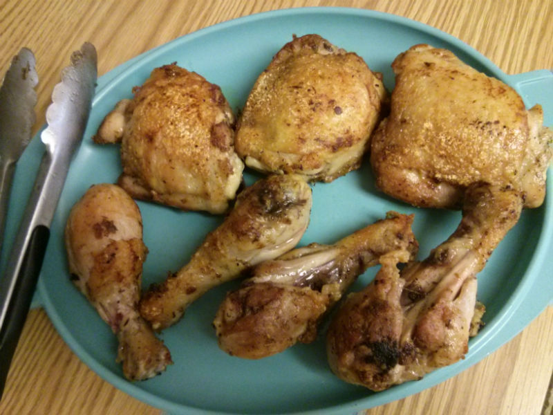 Chicken browned and set aside