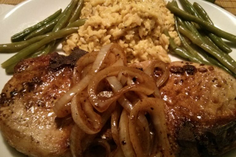 Lemon Garlic and Onion Pork Chops