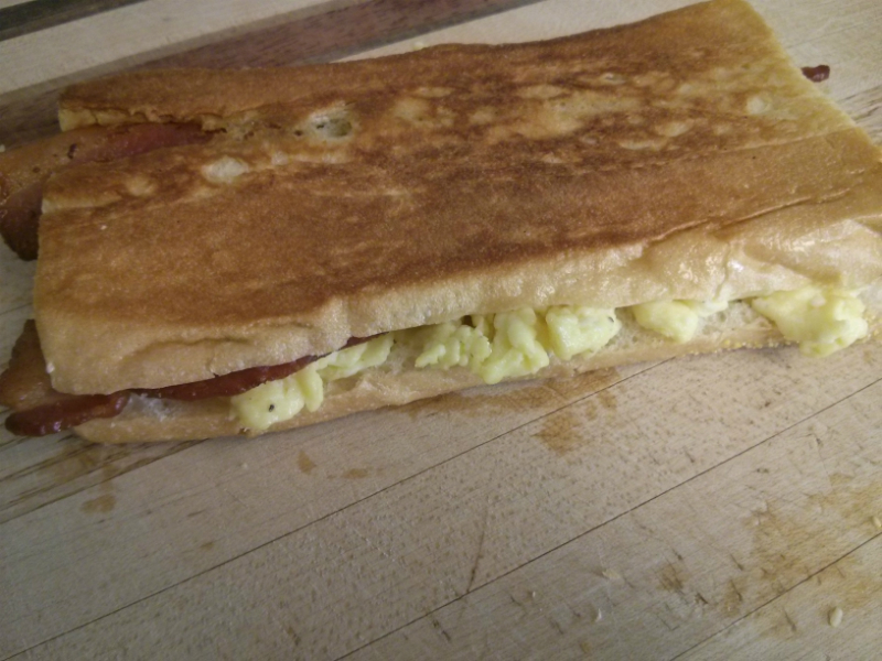 Pressed Bacon Egg Sandwich