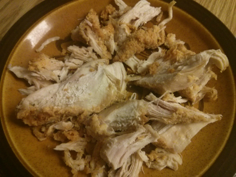 2 leftover chicken breasts (one pound)