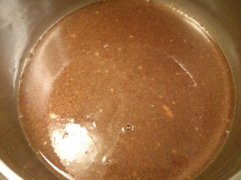 Hoisin Chicken Wing sauce simmering