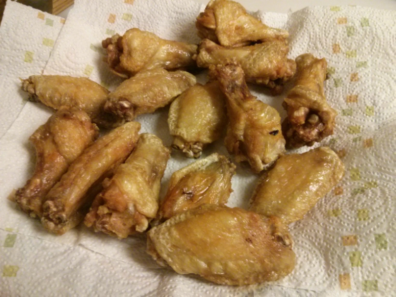 Wings ready to be sauced
